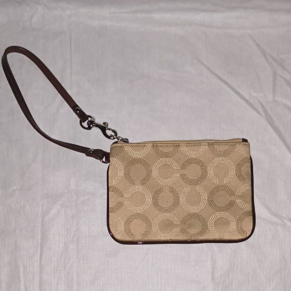 Coach Brown Patterned Wristlet